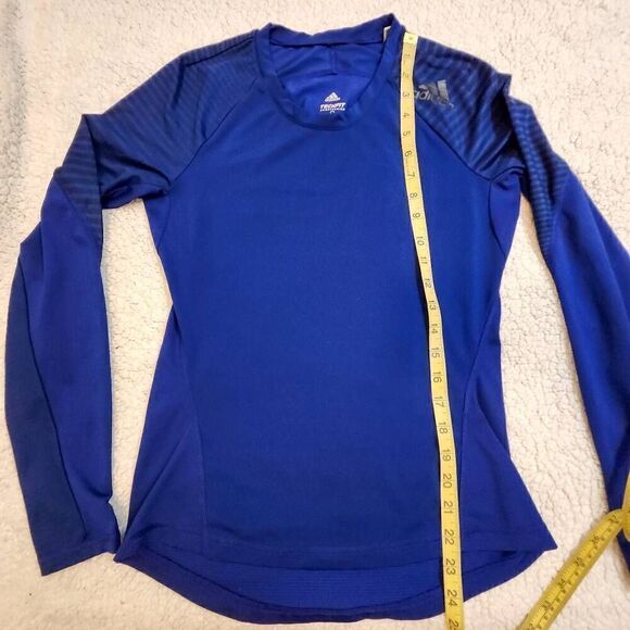 Adidas Techfit Compression Climalite Blue Long Sleeve Shirt Women's Size S - Picture 10 of 10